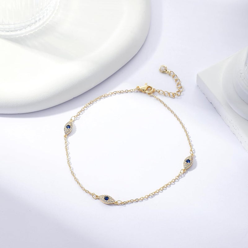 Rotnso Anklets for Women 14K Gold Silver Plated Ankle Bracelets Trendy Waterproof Boho Anklets Set Adjustable Dainty Cute Diamond Beaded Heart Non Tarnish Summer Beach Jewelry Gift - Image 4